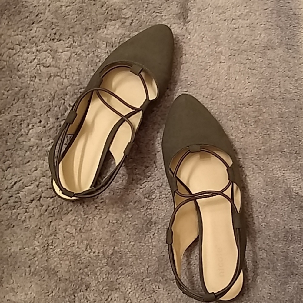 Olive Green Slingbacks